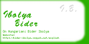 ibolya bider business card